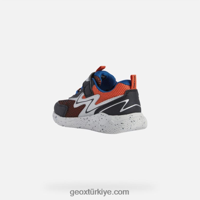hızlı koşan çocuk turuncu/siyah Geox B60TP61289
