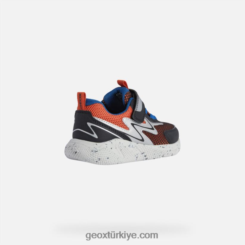 hızlı koşan çocuk turuncu/siyah Geox B60TP61289