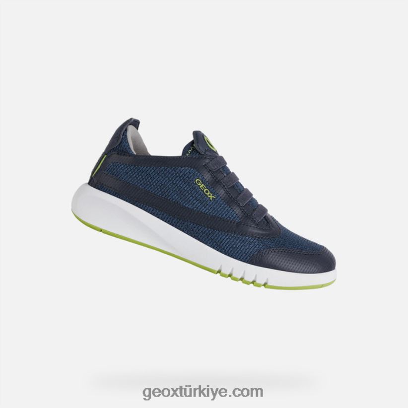 havacı çocuk lacivert/kireç yeşili Geox B60TP61389