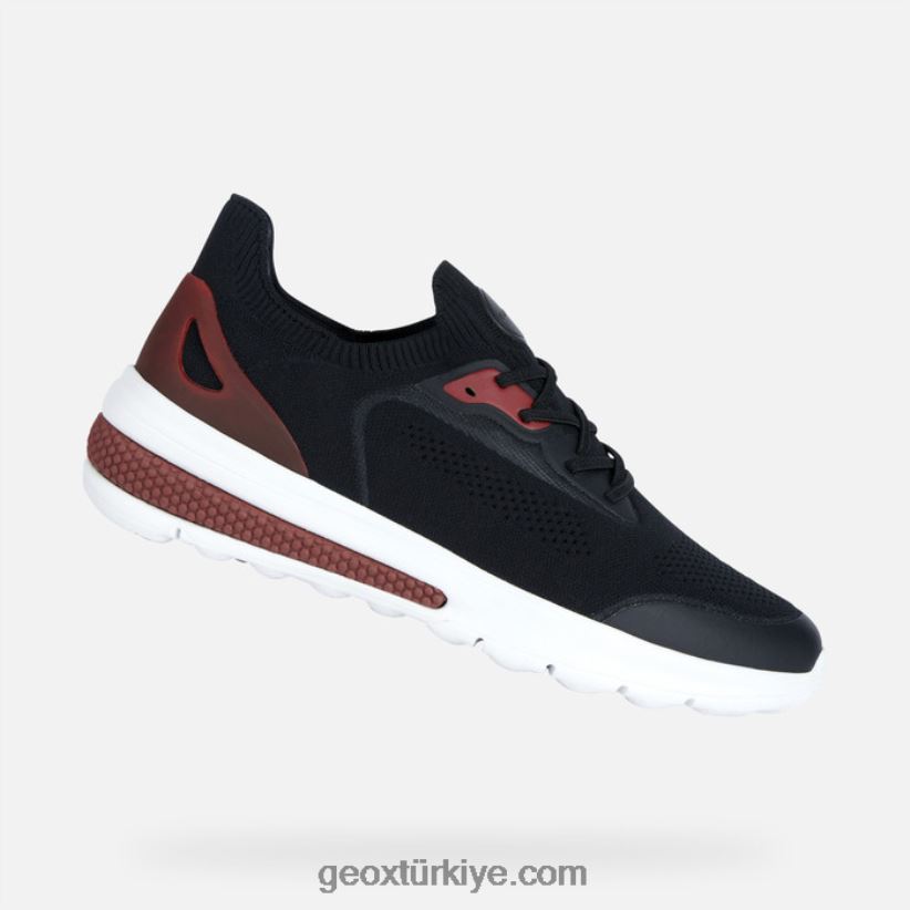 küresel aktif adam siyah kırmızı Geox B60TP61772