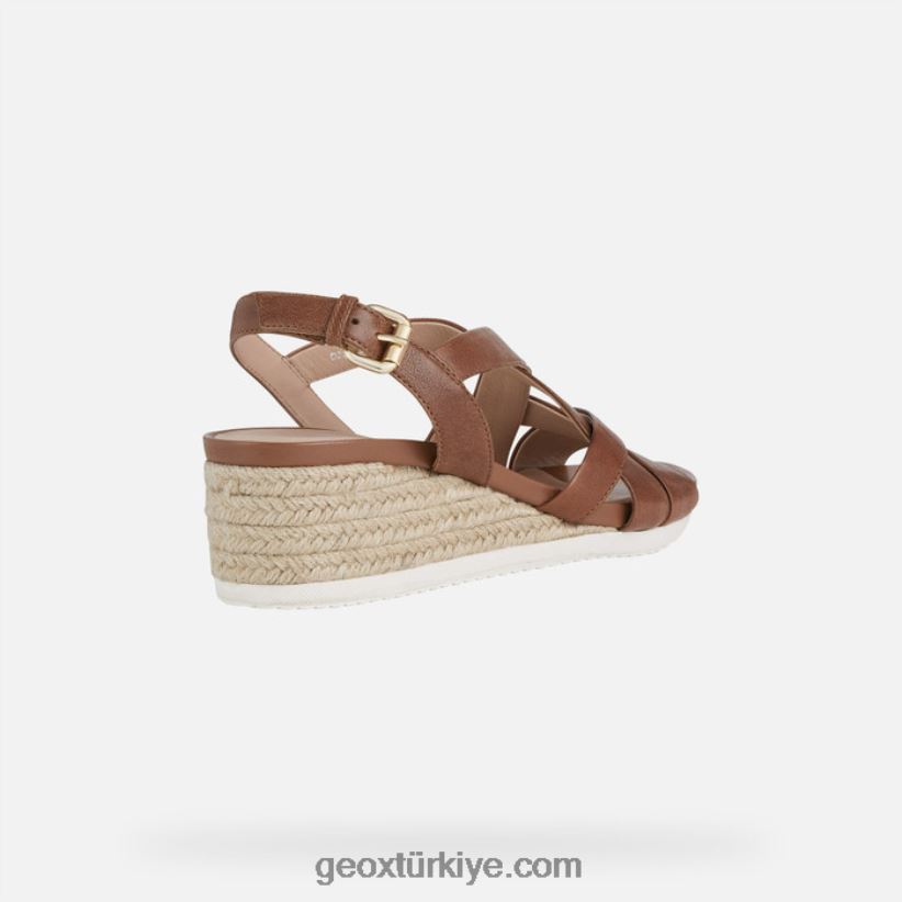 ischia corda kadın kahverengi Geox B60TP6453