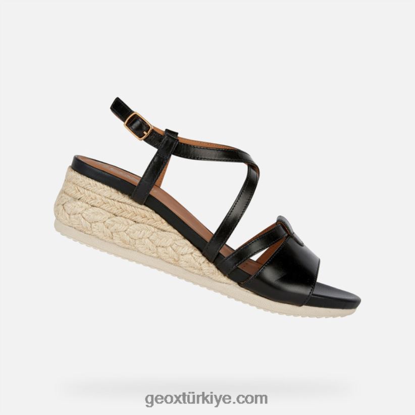 ischia corda kadın siyah Geox B60TP6143