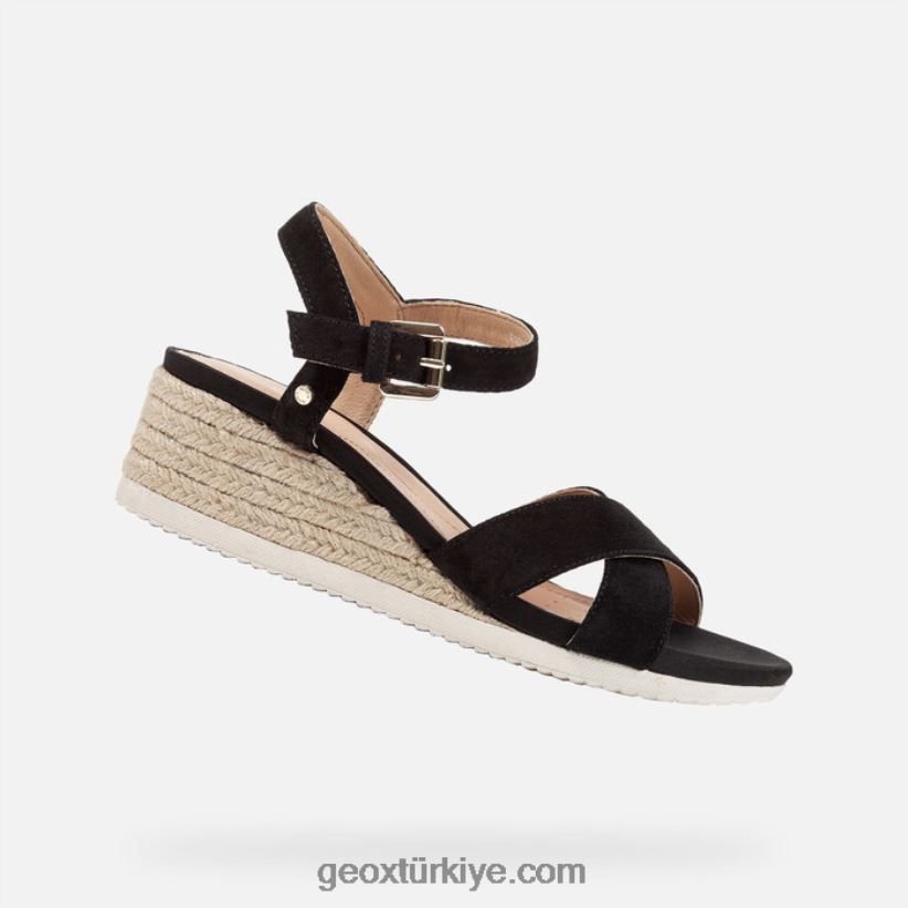 ischia corda kadın siyah Geox B60TP6167