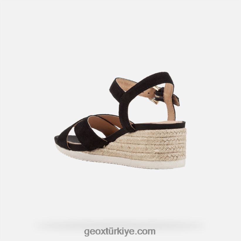 ischia corda kadın siyah Geox B60TP6167