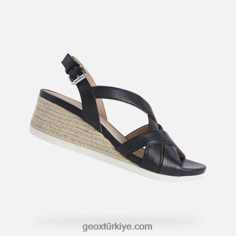 ischia corda kadın siyah Geox B60TP6454