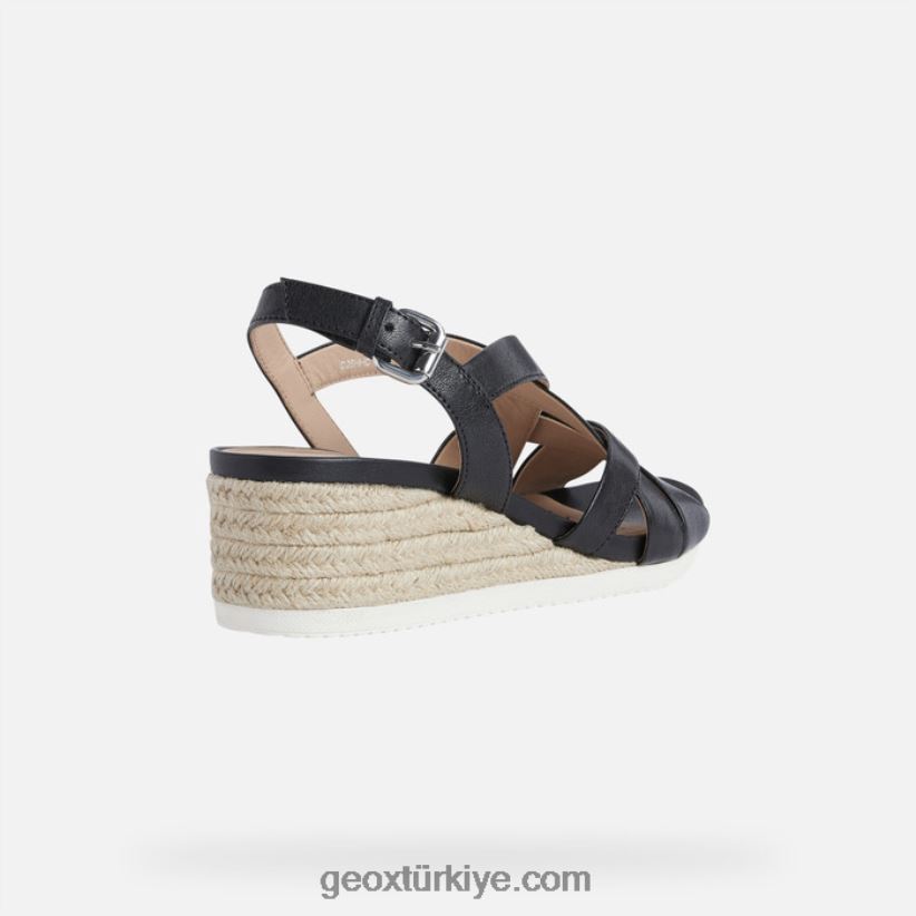 ischia corda kadın siyah Geox B60TP6454