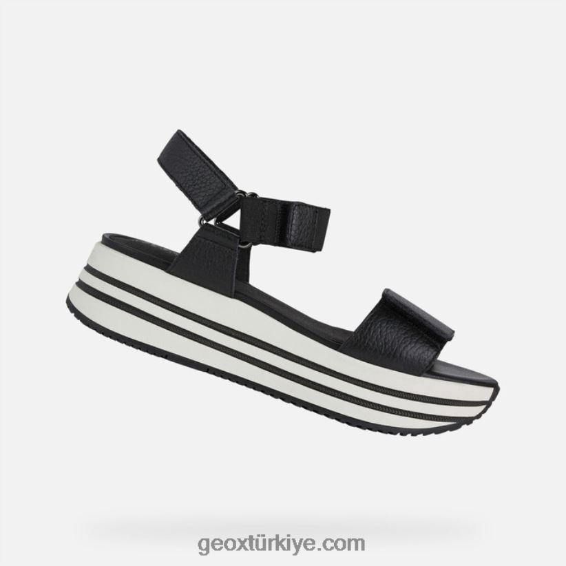 sandal kency kadın siyah Geox B60TP6355