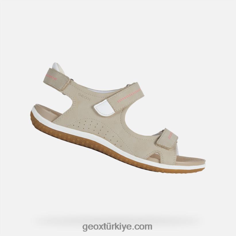 sandal vega kadın boz kahverengi Geox B60TP656