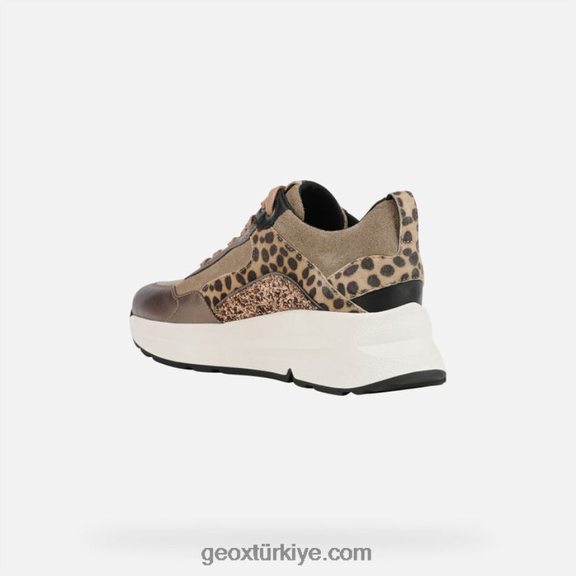 arka kadın koyu bej/tütün Geox B60TP6608