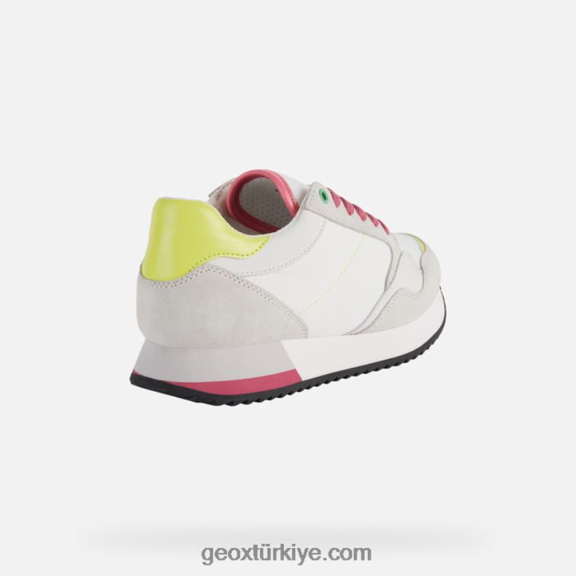 doralea kadın beyaz/flüo fuşya Geox B60TP6249