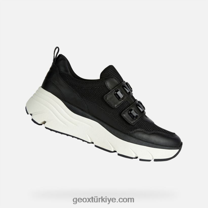elmaslı kadın siyah Geox B60TP6238