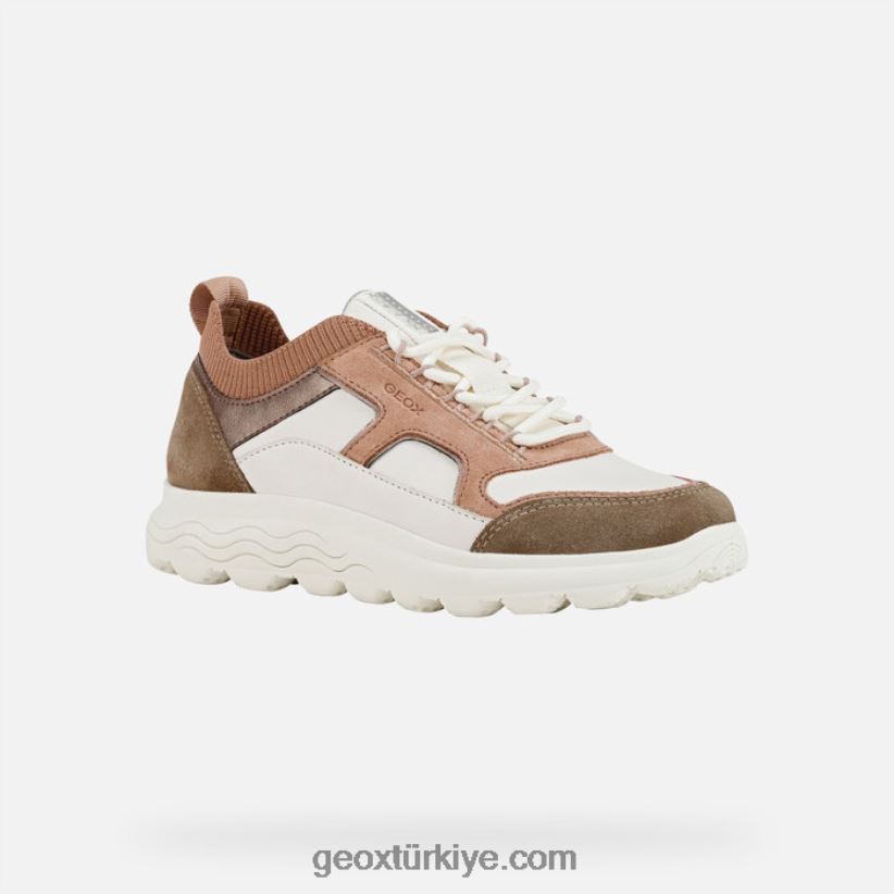 küresel kadın kırık beyaz/koyu gül Geox B60TP6459