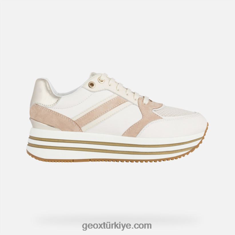 kency kadın kirli beyaz/dk cilt Geox B60TP6575