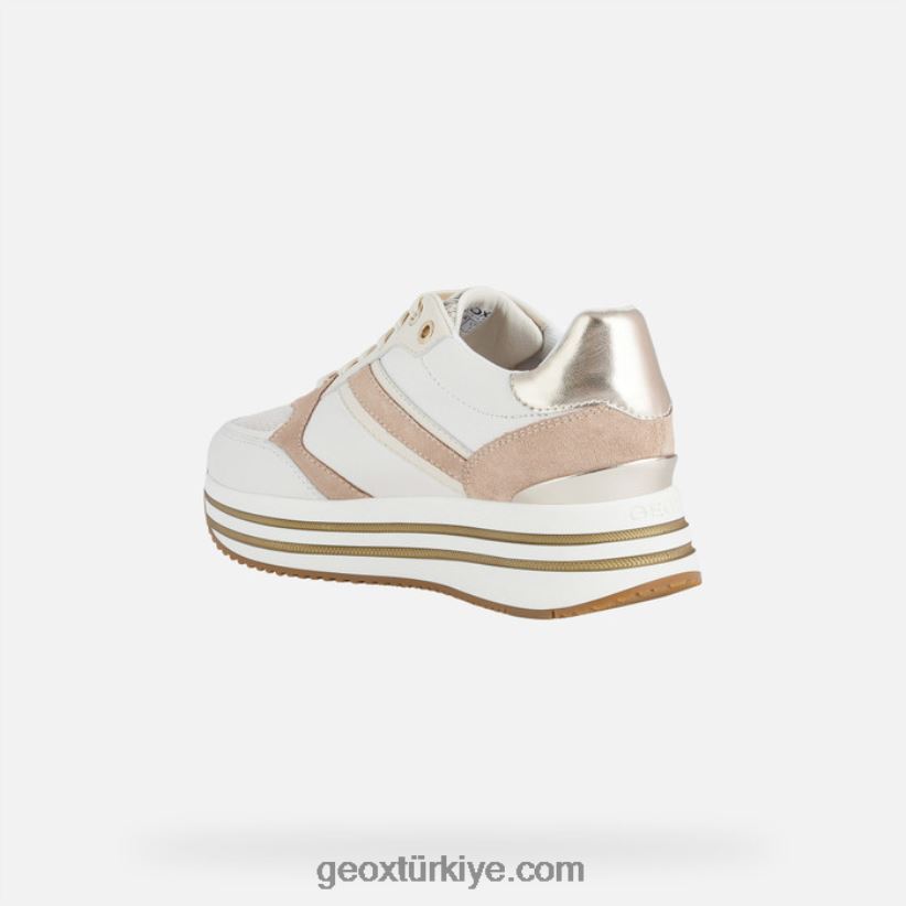 kency kadın kirli beyaz/dk cilt Geox B60TP6575