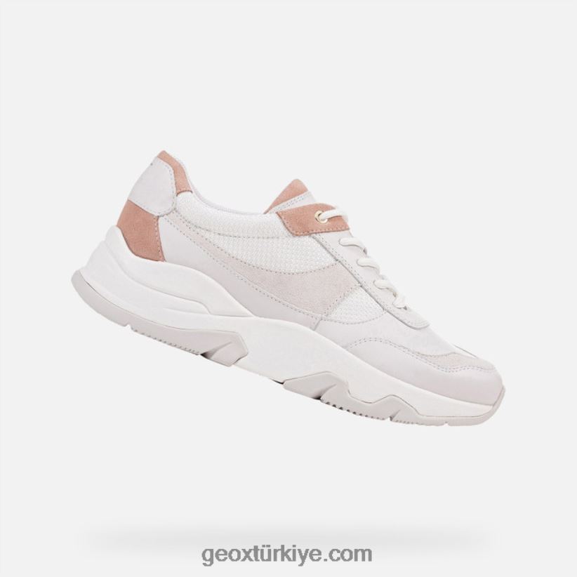 kristen kadın beyaz/koyu pembe Geox B60TP6416
