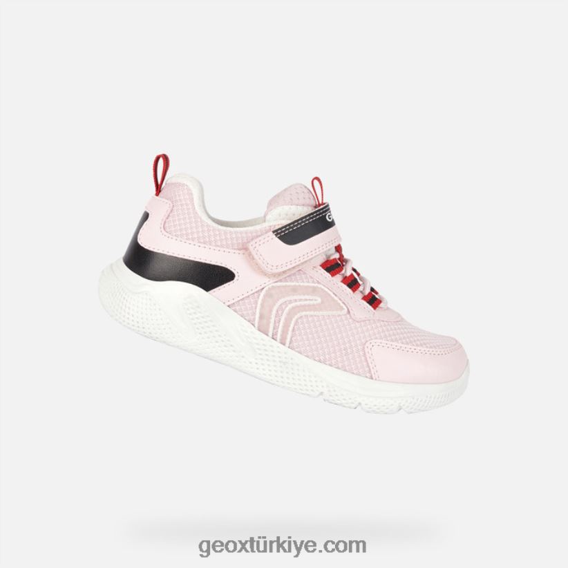 hızlı koşan kız açık pembe/siyah Geox B60TP61899