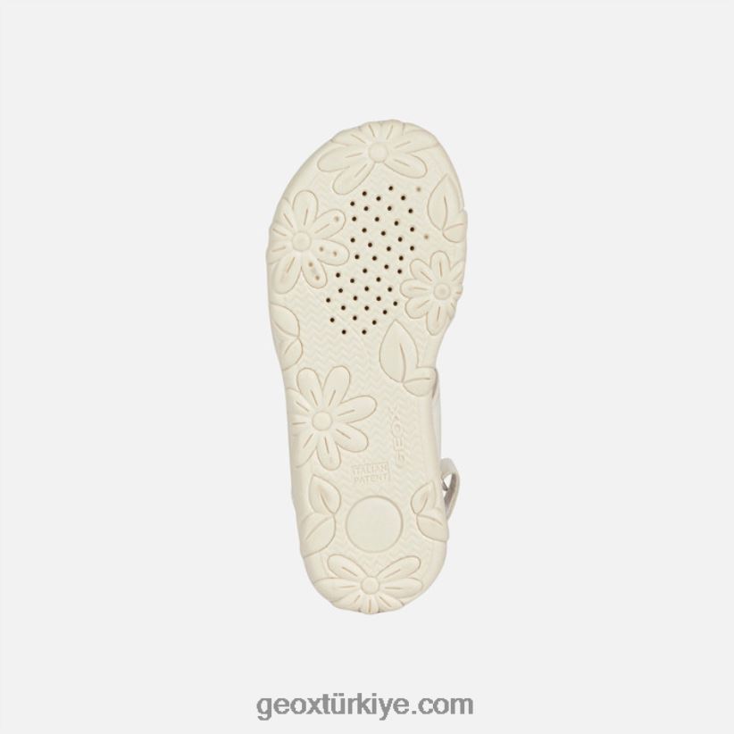 sandalet haiti kızı Beyaz kırmızı Geox B60TP61880