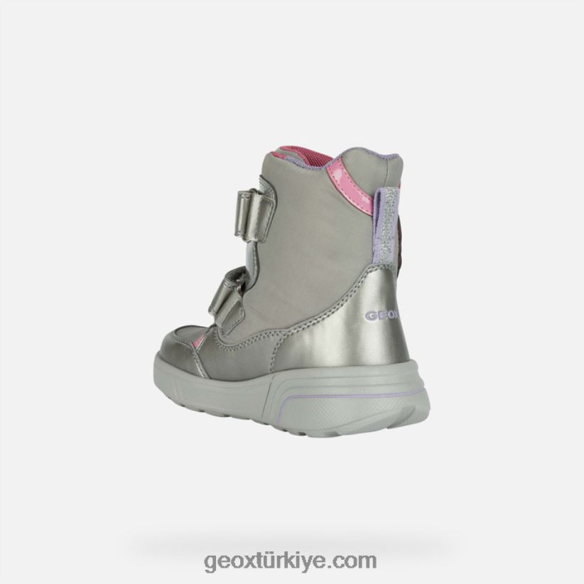 sveggen abx kız koyu gümüş/fuşya Geox B60TP61186