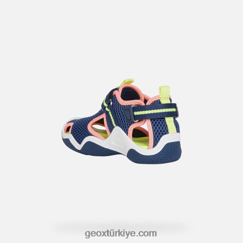 genç kuş avcısı donanma/fluo fuşya Geox B60TP61048