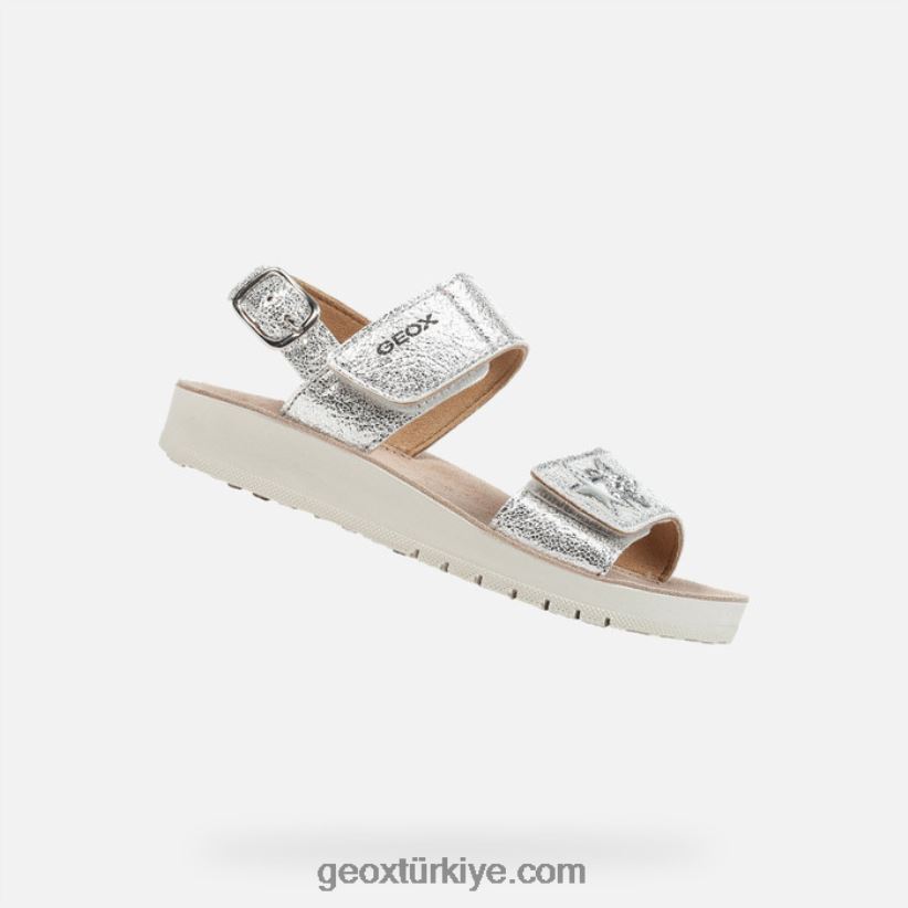 sandal costarei kız gümüş Geox B60TP61192