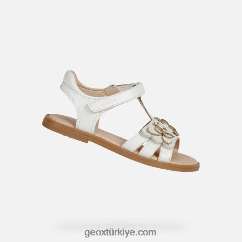 sandal karly kız beyaz Geox B60TP61150