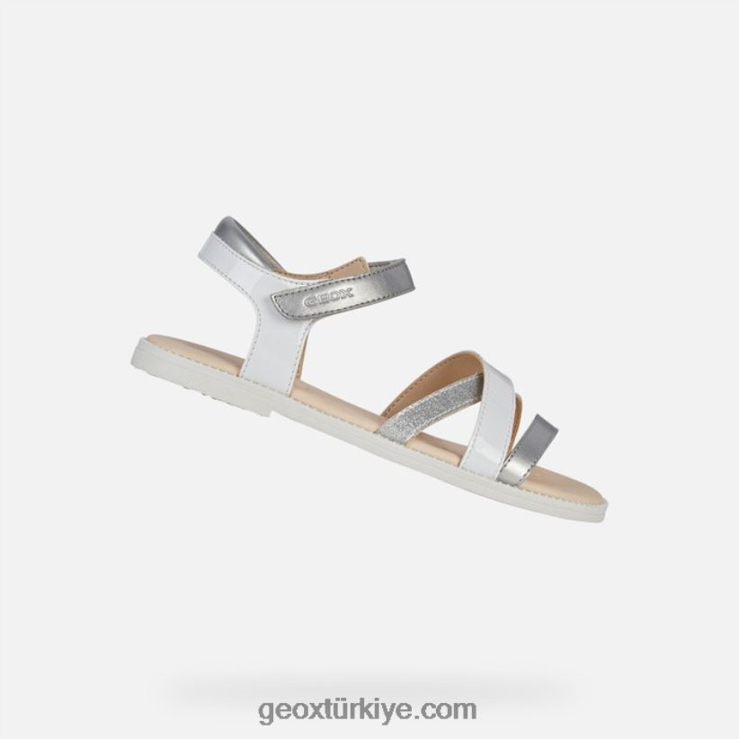 sandal karly kız beyaz Geox B60TP61225