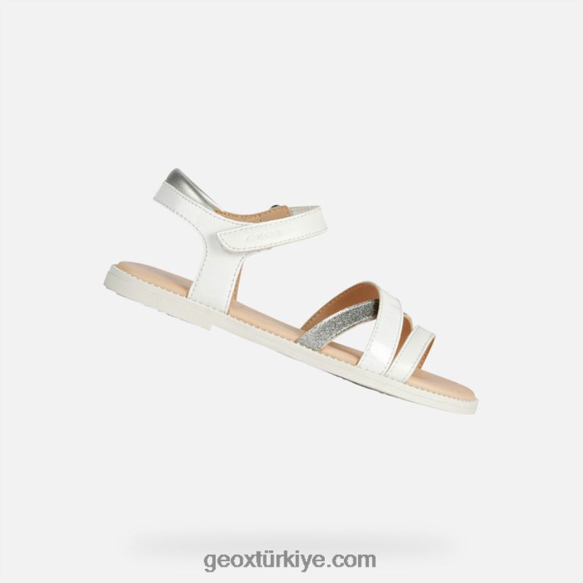 sandal karly kız beyaz Geox B60TP61905