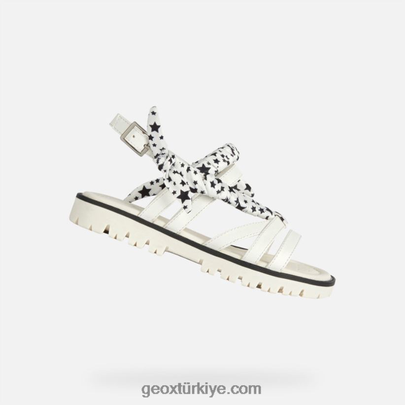 sandal yıldızı kız beyaz Geox B60TP61139