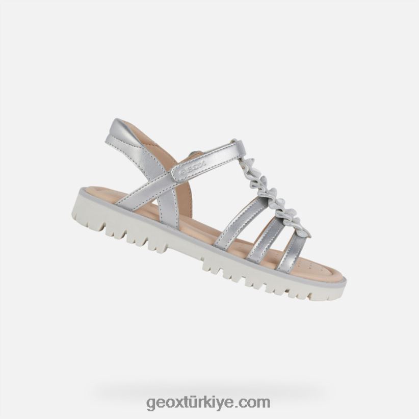 sandal yıldızı kız gümüş Geox B60TP61937