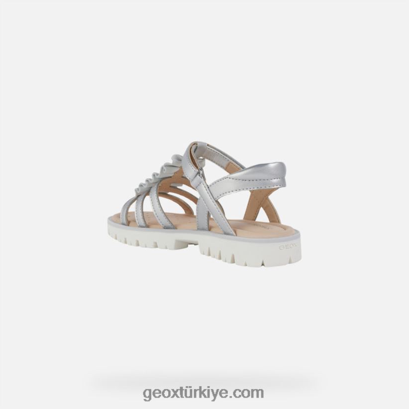 sandal yıldızı kız gümüş Geox B60TP61937