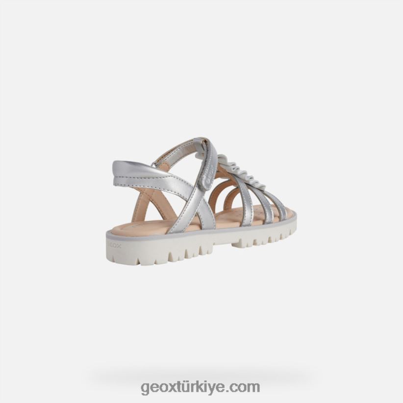 sandal yıldızı kız gümüş Geox B60TP61937