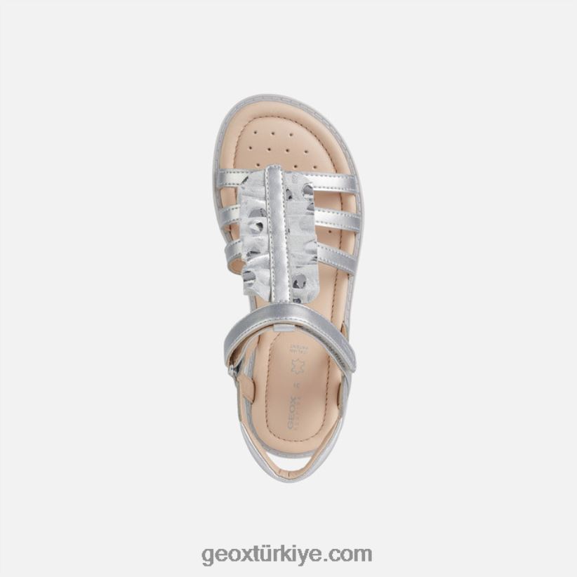 sandal yıldızı kız gümüş Geox B60TP61937