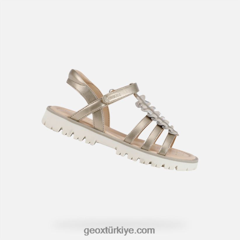 sandal yıldızı kız platin Geox B60TP61938