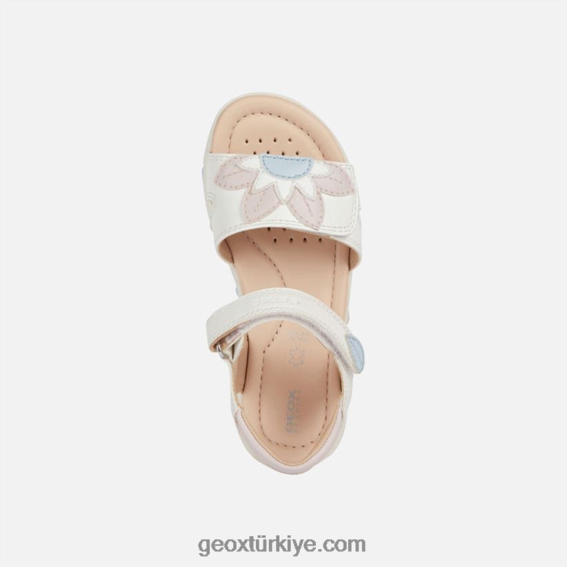 sandalet haiti kızı beyaz/açık gül Geox B60TP61088