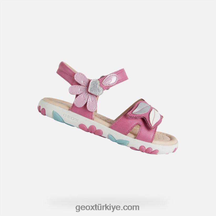 sandalet haiti kızı fuşya/dk pembe Geox B60TP61176