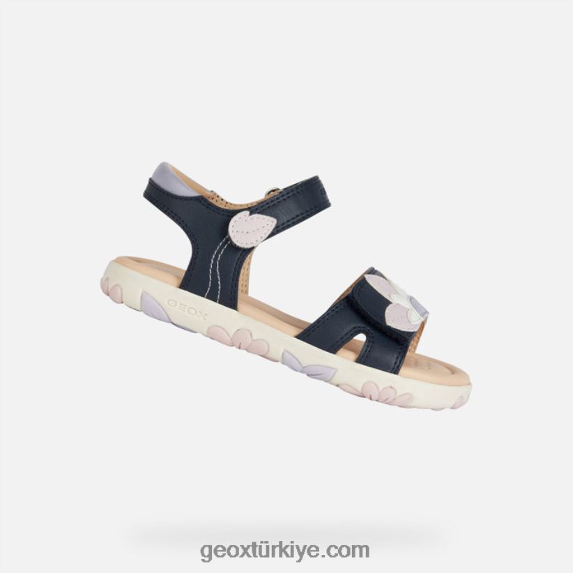 sandalet haiti kızı lacivert/pembe Geox B60TP61087