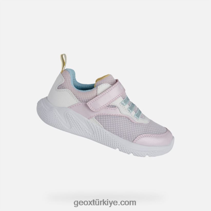 hızlı koşan kız pembe/beyaz Geox B60TP61123