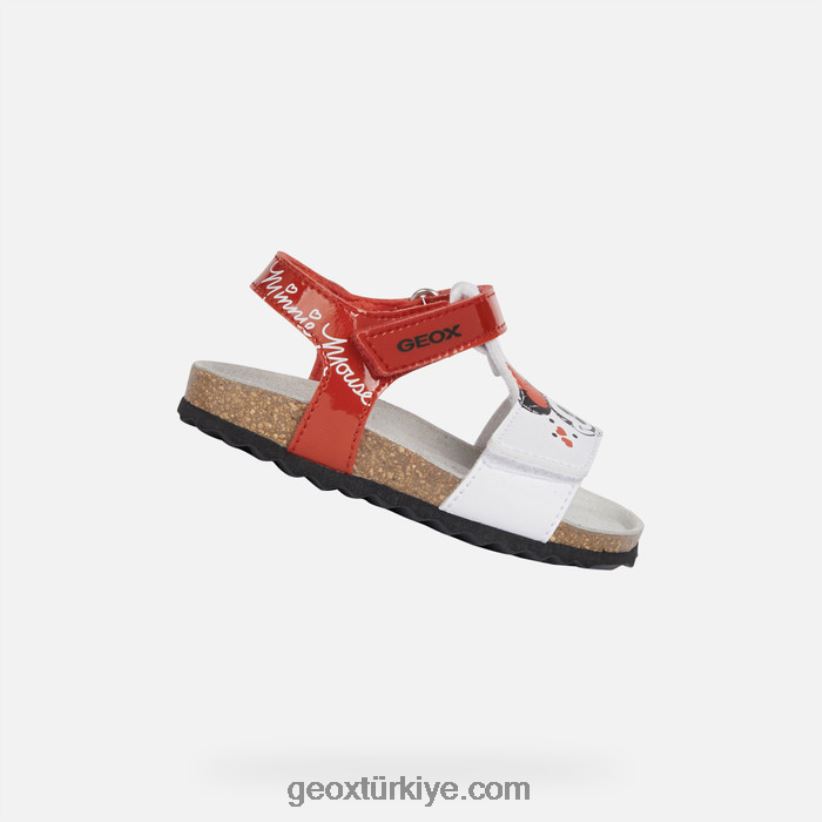 sandalet tebeşir bebek kırmızı beyaz Geox B60TP61597